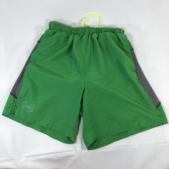 Under Armour Pants - Under Armour Heat Gear Green Short Line Size Medium Running Jogging Athletic